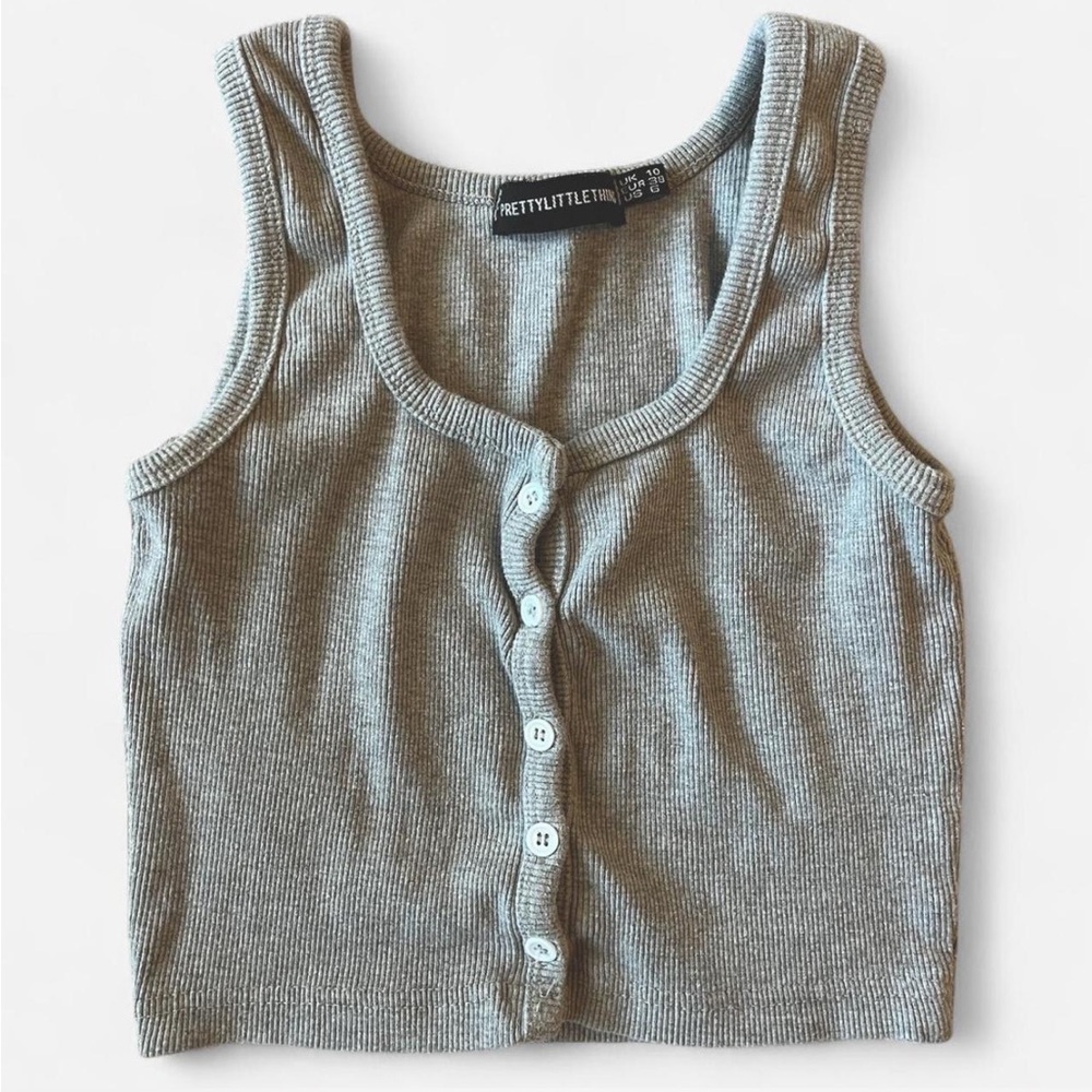 PrettyLittleThing button up cropped tank